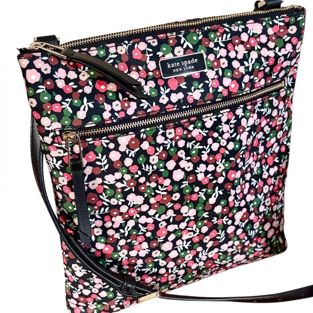 Kate Spade Flat Dawn Park Ave Floral Crossbody Bag NWOT - Picture 2 of 6